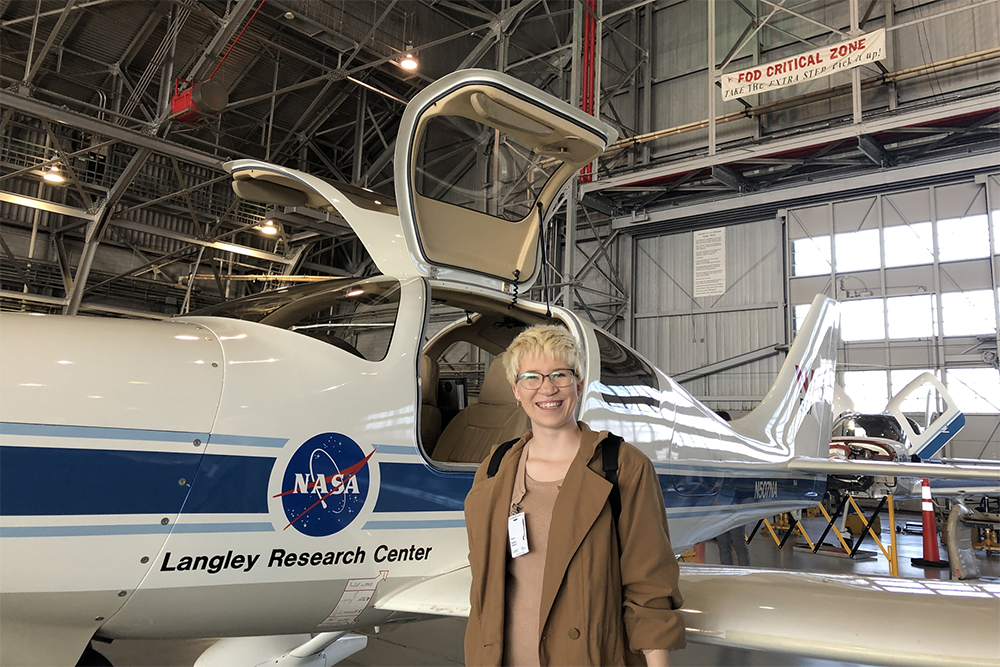 Parks Drake, a student in the UNC Charlotte Cato College of Education, toured the NASA Langley Research Center 