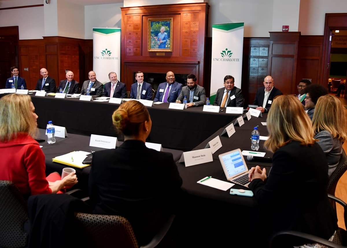 Senate Leader Phil Berger and Sen. Dan Bishop hosted an education roundtable on campus.