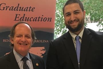 Rep. Fraley with Ph.D. candidate Marcus Lawrence