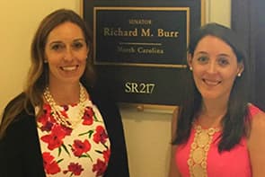 Dr. Elliot with an aide from Sen. Burr’s office